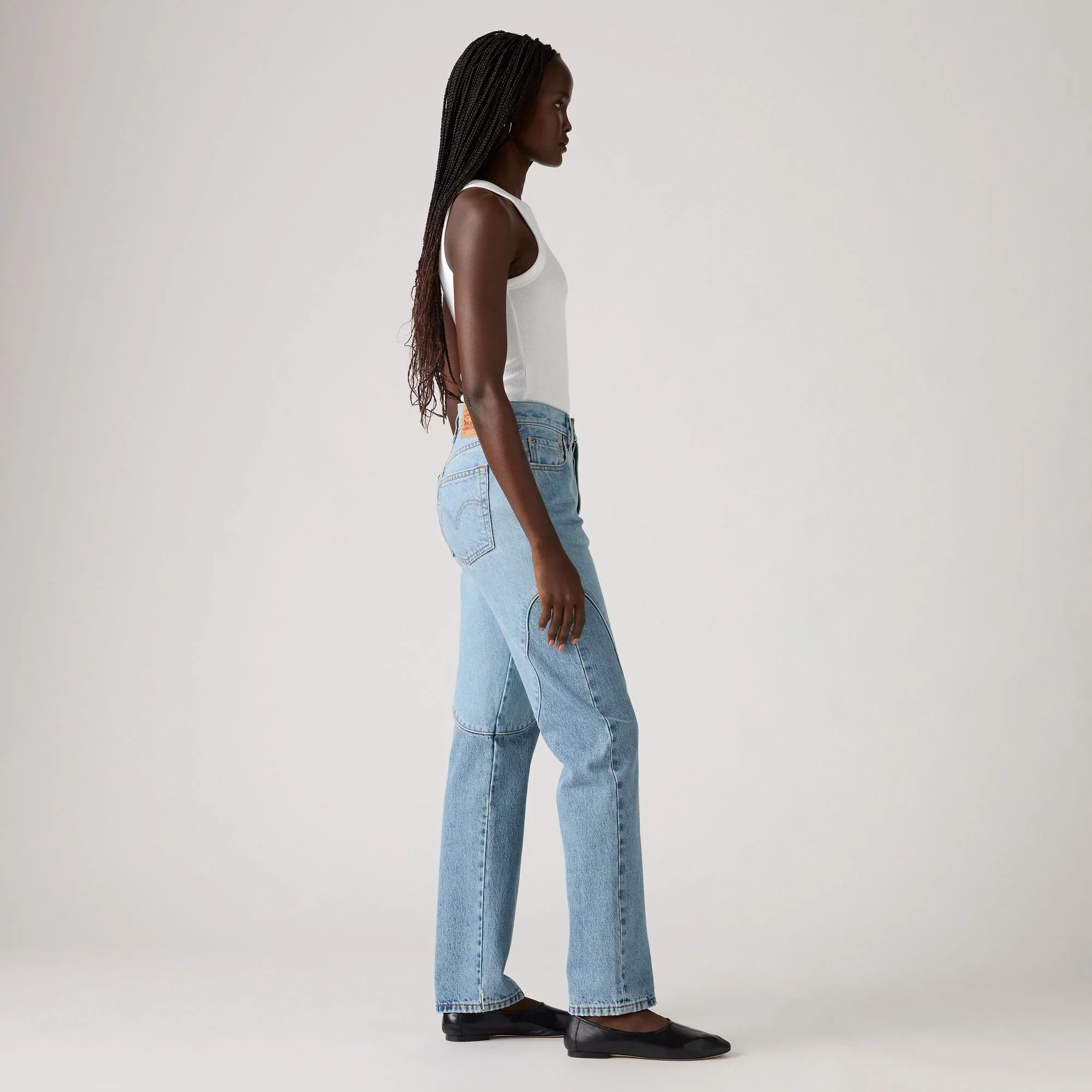 LEVI'S® WOMEN'S 501® ORIGINAL JEANS - MED INDIGO - WORN IN - Image 4