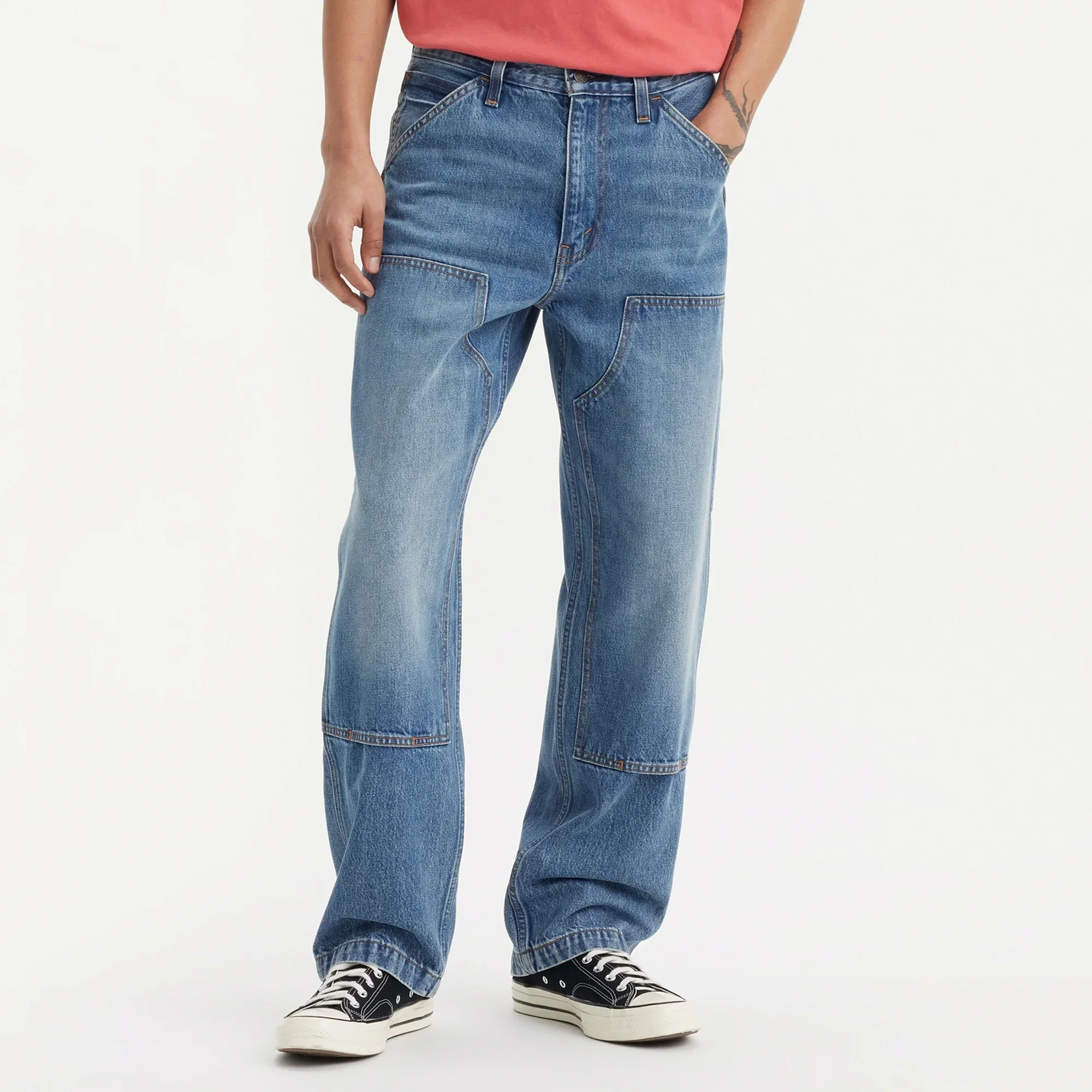 LEVI'S® MEN'S 568™ LOOSE STRAIGHT DOUBLE-KNEE CARPENTER - MEDIUM WASH - Image 4