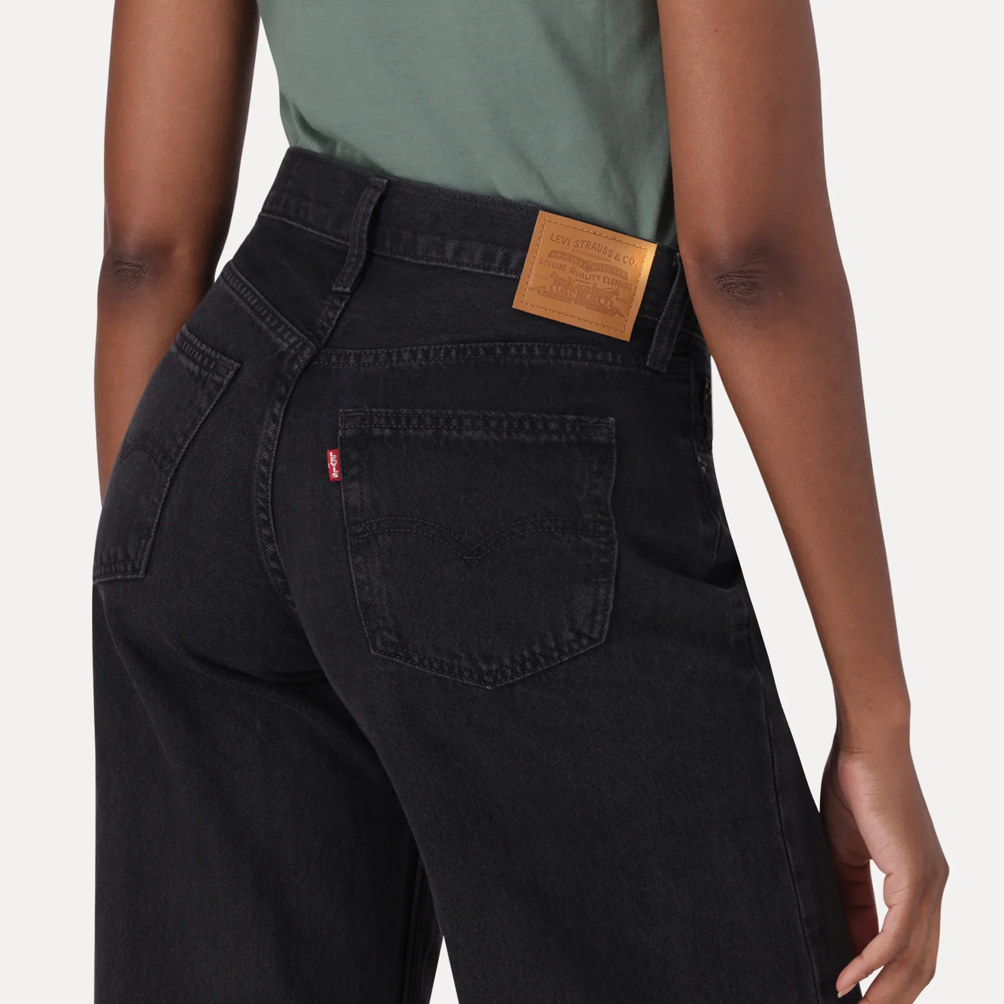 BAGGY DAD WIDE-LEG JEANS - BLACK - Image 4