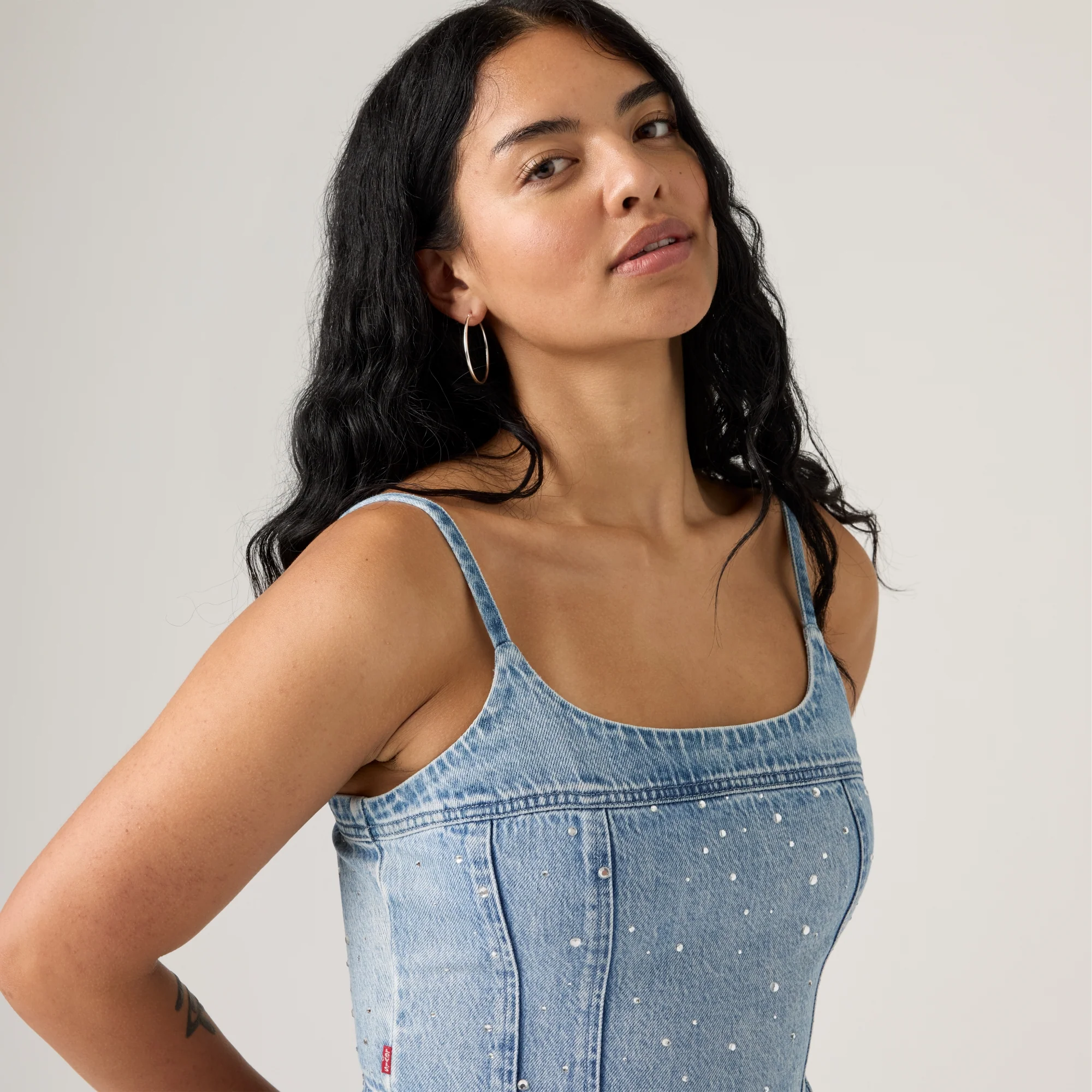 JADINE DENIM CAMI TANK DAZZLE ME TANK - Image 4