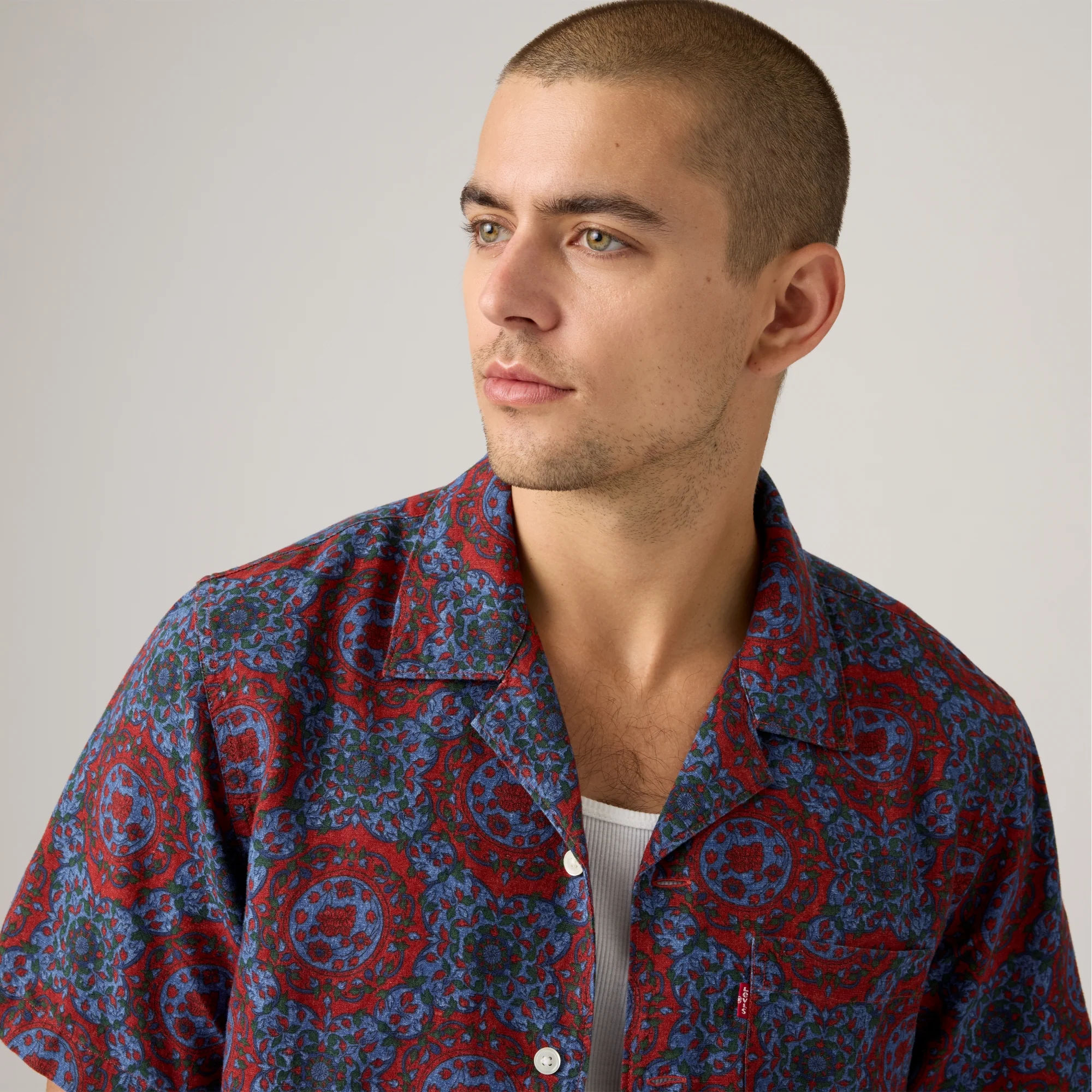 LEVI'S® MEN'S SHORT-SLEEVE SUNSET STANDARD CAMP SHIRT - MULTI COLOUR - Image 4