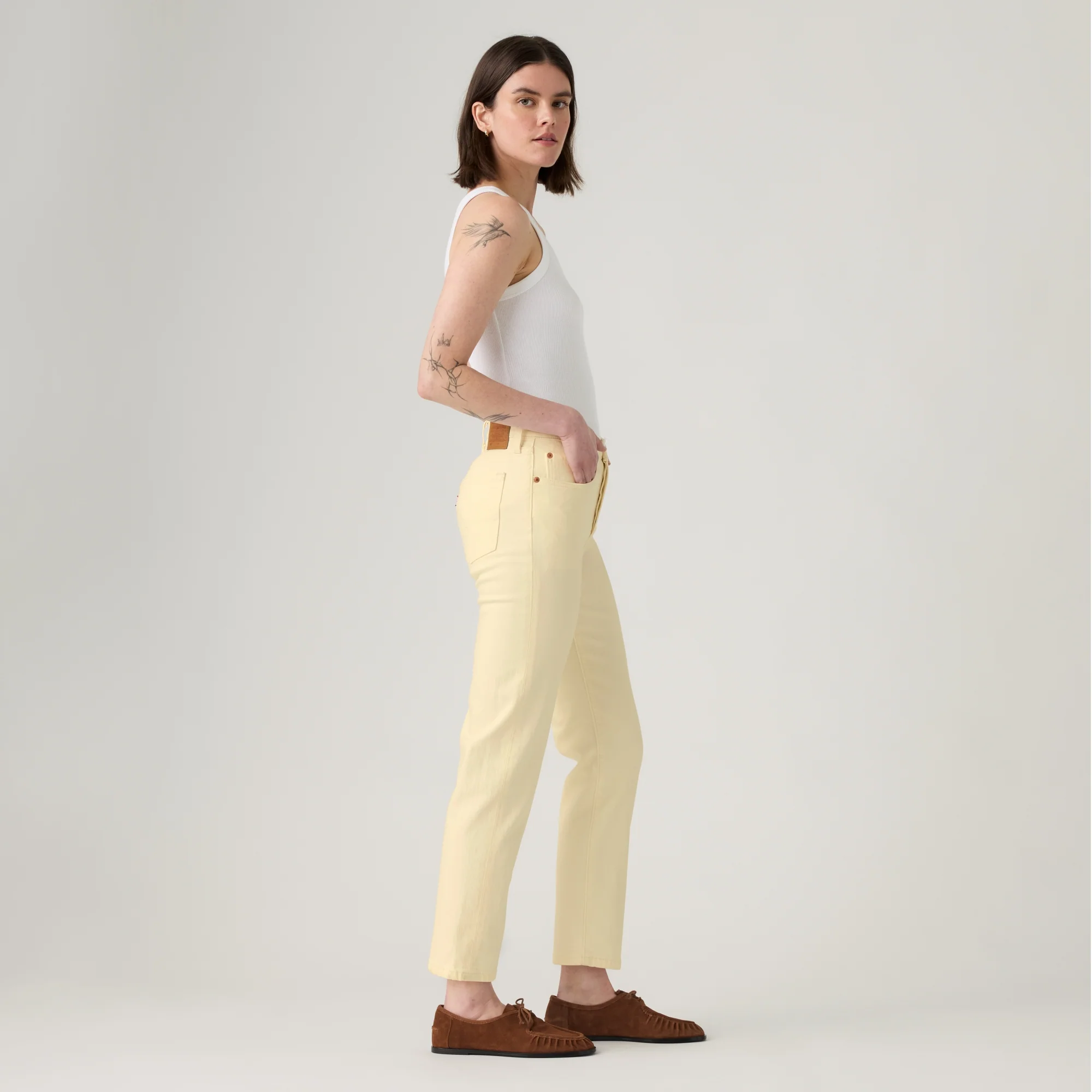 LEVI'S® WOMEN'S 501® ORIGINAL CROPPED JEANS - TAN - Image 4
