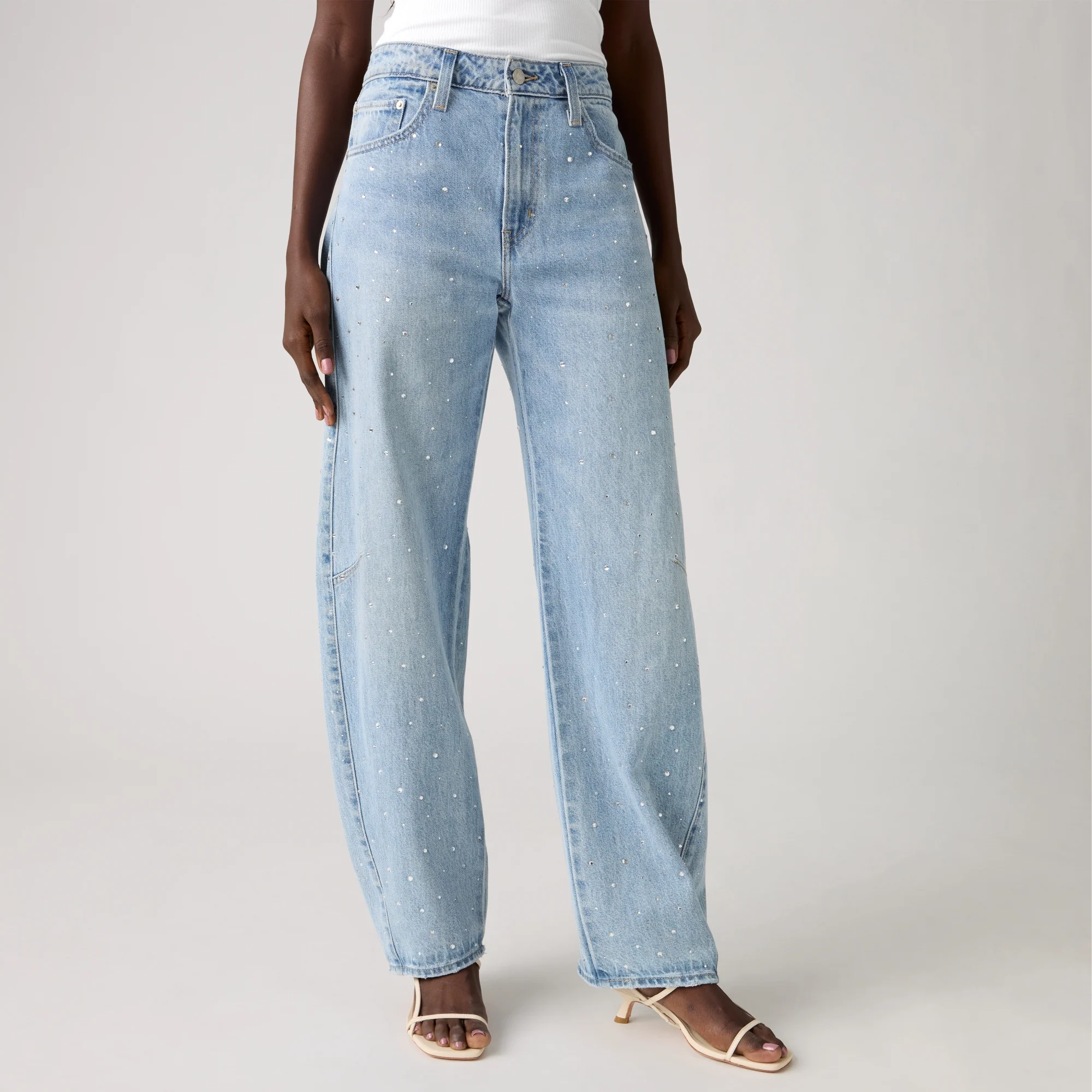 LEVI'S® WOMEN'S BAGGY DAD BARREL JEANS - MED INDIGO - WORN IN - Image 5