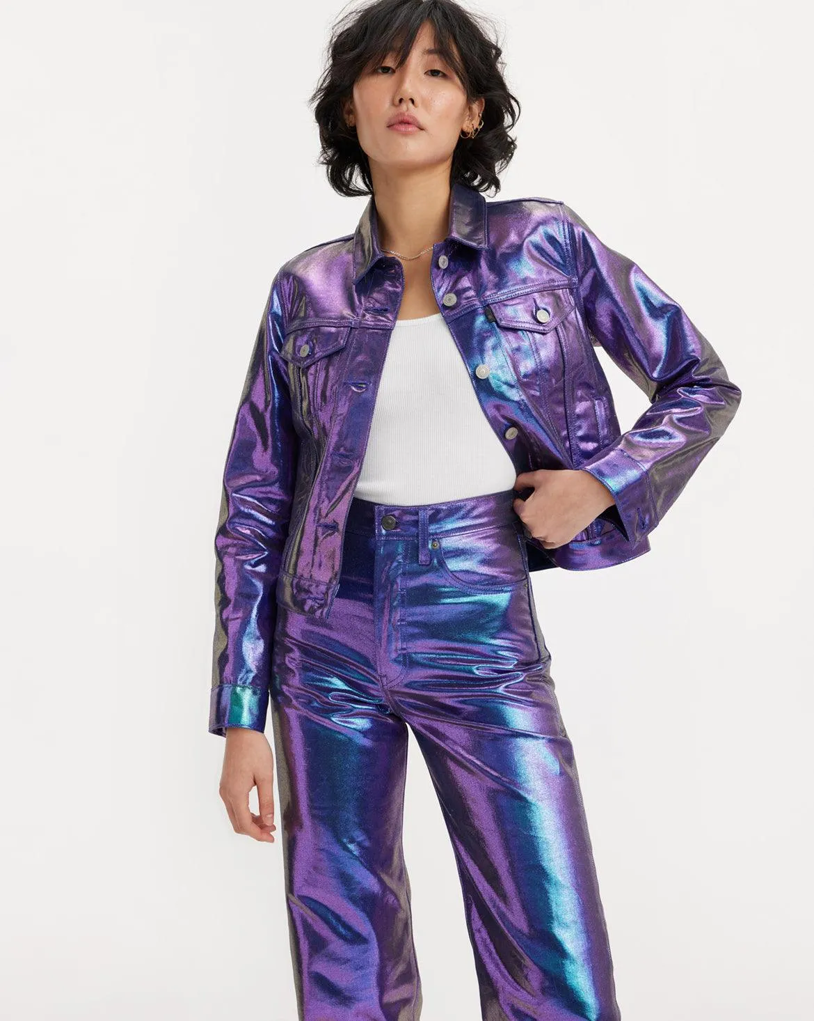 LEVI'S® WOMEN'S RIBCAGE STRAIGHT ANKLE JEANS - PURPLE - Image 4