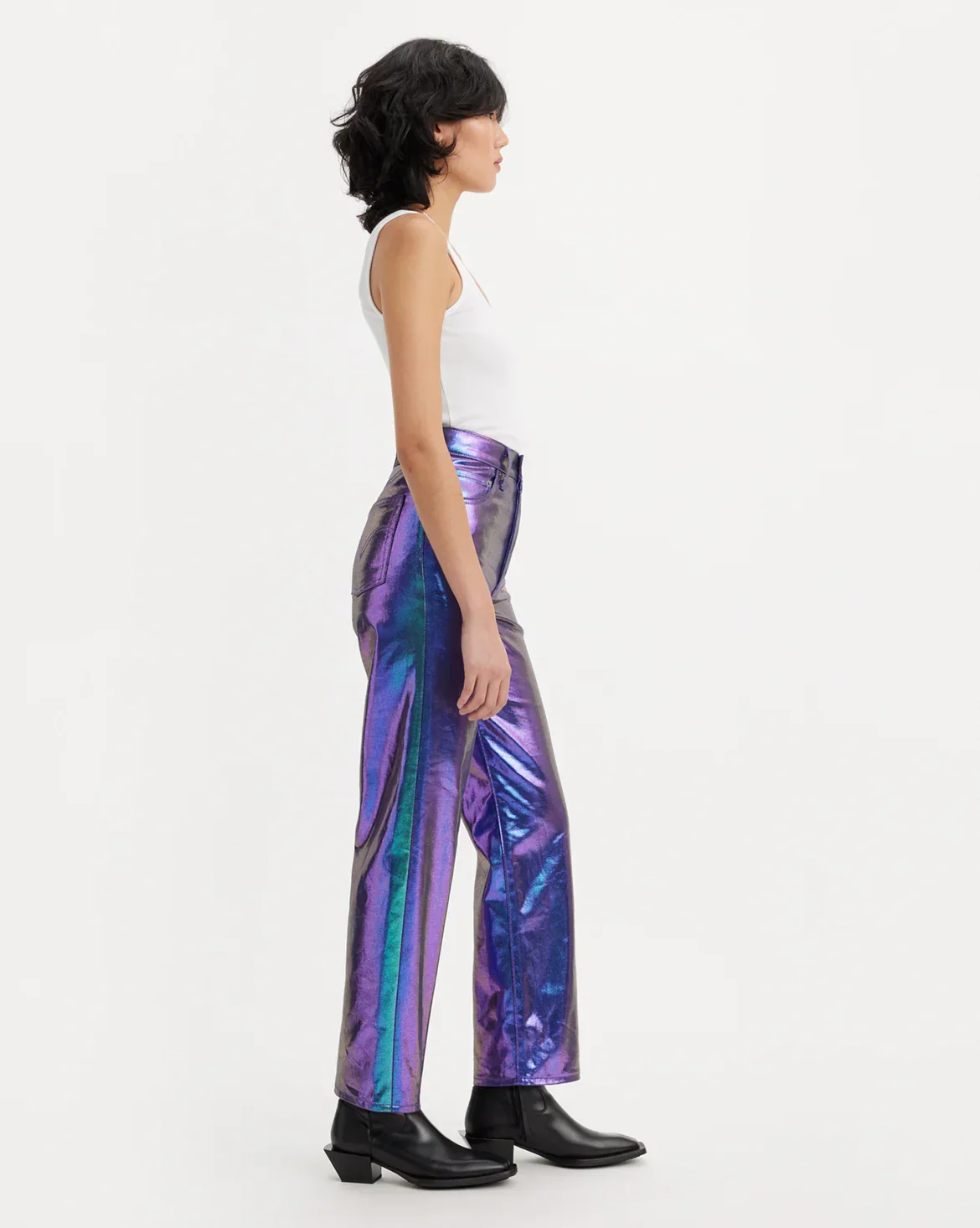 LEVI'S® WOMEN'S RIBCAGE STRAIGHT ANKLE JEANS - PURPLE - Image 9