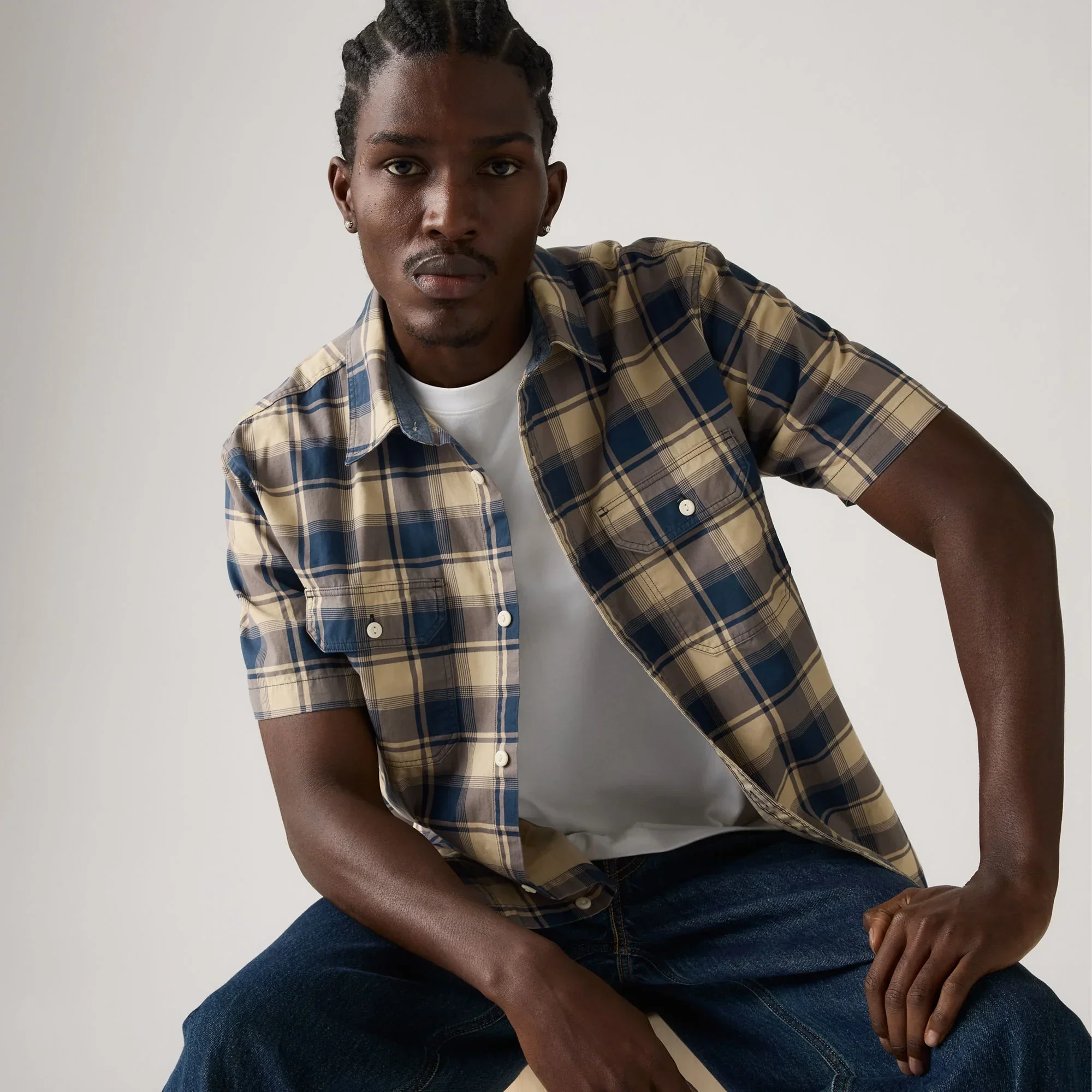 LEVI'S® MEN'S SHORT-SLEEVE DALTON WORKWEAR SHIRT - MULTI COLOUR - Image 4